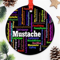 Mustache Round Ornament (two Sides) by Mariart