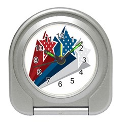 Star Red Blue White Line Space Travel Alarm Clocks by Mariart