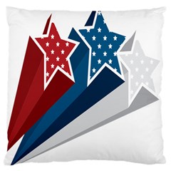 Star Red Blue White Line Space Large Cushion Case (one Side) by Mariart