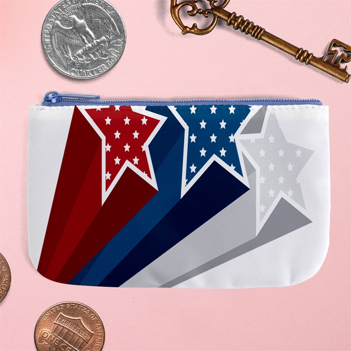 Star Red Blue White Line Space Large Coin Purse