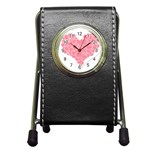 Heart Stripes Symbol Striped Pen Holder Desk Clocks Front