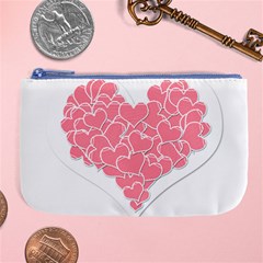 Heart Stripes Symbol Striped Large Coin Purse by Nexatart