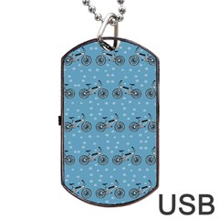 Bicycles Pattern Dog Tag Usb Flash (two Sides) by linceazul