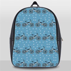 Bicycles Pattern School Bags (xl)  by linceazul