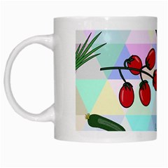 Vegetables Cucumber Tomato White Mugs by Nexatart