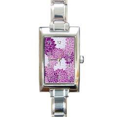 Floral Wallpaper Flowers Dahlia Rectangle Italian Charm Watch by Nexatart