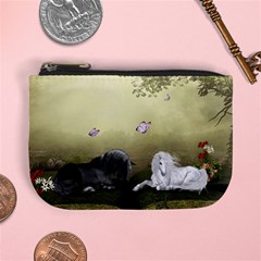 Wonderful Whte Unicorn With Black Horse Mini Coin Purses by FantasyWorld7