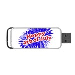 Happy 4th Of July Graphic Logo Portable USB Flash (Two Sides) Front