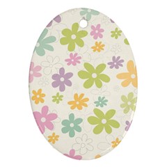 Beautiful Spring Flowers Background Oval Ornament (two Sides) by TastefulDesigns