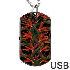 Bird Of Paradise Dog Tag Usb Flash (two Sides) by Valentinaart