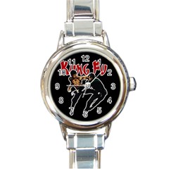 Kung Fu  Round Italian Charm Watch by Valentinaart