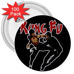 Kung Fu  3  Buttons (100 Pack)  by Valentinaart