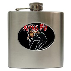 Kung Fu  Hip Flask (6 Oz) by Valentinaart