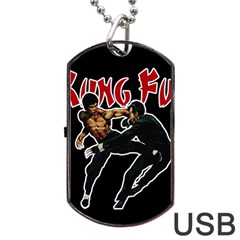 Kung Fu  Dog Tag Usb Flash (one Side) by Valentinaart