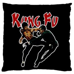 Kung Fu  Large Flano Cushion Case (two Sides) by Valentinaart