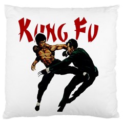 Kung Fu  Large Cushion Case (two Sides) by Valentinaart