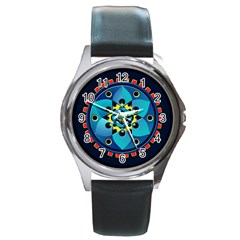 Abstract Mechanical Object Round Metal Watch by linceazul