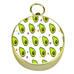 Avocado Seeds Green Fruit Plaid Gold Compasses by Mariart