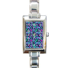 Circle Purple Green Wave Chevron Waves Rectangle Italian Charm Watch by Mariart