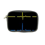 Heart Monitor Screens Pulse Trace Motion Black Blue Yellow Waves Coin Purse Front