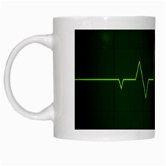 Heart Rate Green Line Light Healty White Mugs by Mariart