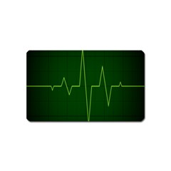 Heart Rate Green Line Light Healty Magnet (name Card) by Mariart