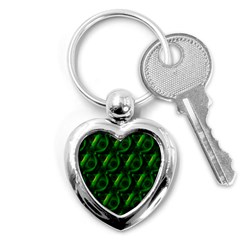 Green Eye Line Triangle Poljka Key Chains (heart)  by Mariart