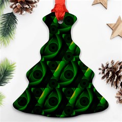 Green Eye Line Triangle Poljka Christmas Tree Ornament (two Sides) by Mariart