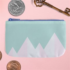 Montain Blue Snow Chevron Wave Pink Large Coin Purse by Mariart