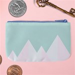 Montain Blue Snow Chevron Wave Pink Large Coin Purse Back