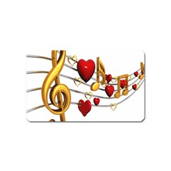 Music Notes Heart Beat Magnet (name Card) by Mariart