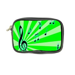 Music Notes Light Line Green Coin Purse by Mariart