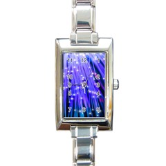 Neon Light Line Vertical Blue Rectangle Italian Charm Watch by Mariart