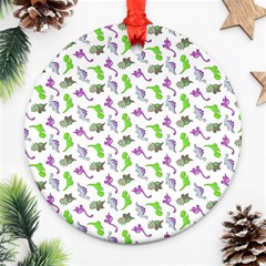 Dinosaurs Pattern Round Ornament (two Sides) by ValentinaDesign