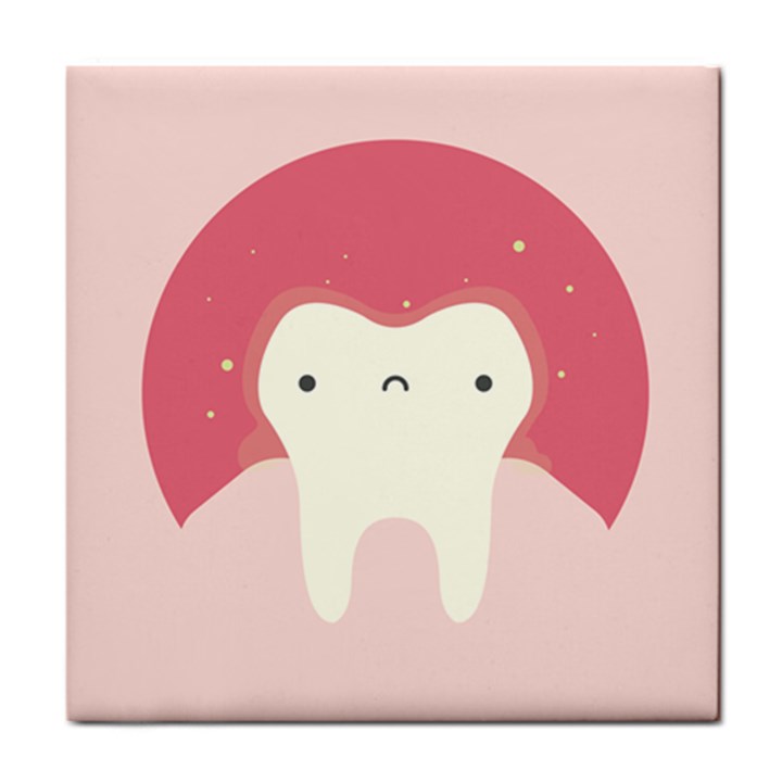 Sad Tooth Pink Tile Coasters