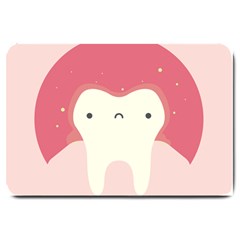 Sad Tooth Pink Large Doormat  by Mariart