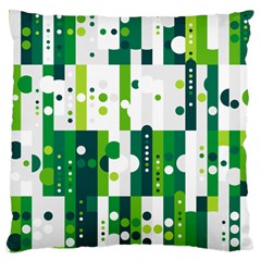 Generative Art Experiment Rectangular Circular Shapes Polka Green Vertical Large Cushion Case (one Side) by Mariart