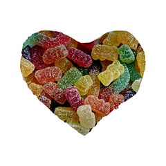 Jelly Beans Candy Sour Sweet Standard 16  Premium Heart Shape Cushions by Nexatart