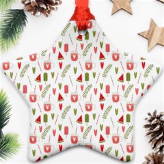 Watermelon Fruit Paterns Star Ornament (two Sides) by TastefulDesigns