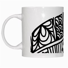 Feather Zentangle White Mugs by CraftyLittleNodes