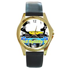 Dj Logo Transparent Round Gold Metal Watch by Acid909