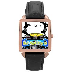 Dj Logo Transparent Rose Gold Leather Watch  by Acid909