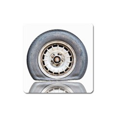 Flat Tire Vehicle Wear Street Square Magnet by Nexatart