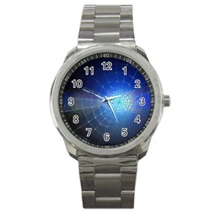 Network Cobweb Networking Bill Sport Metal Watch by Nexatart