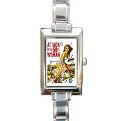 Attack Of The 50 Ft Woman Rectangle Italian Charm Watch by Valentinaart