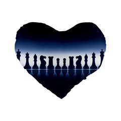 Chess Pieces Standard 16  Premium Flano Heart Shape Cushions by Valentinaart