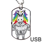 Angry Unicorn Dog Tag USB Flash (Two Sides) Back