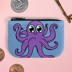 Colorful Cartoon Octopuses Pattern Fear Animals Sea Purple Mini Coin Purses by Mariart