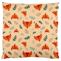 Foxes Animals Face Orange Large Cushion Case (one Side) by Mariart