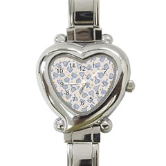 Glass Polka Circle Blue Heart Italian Charm Watch by Mariart